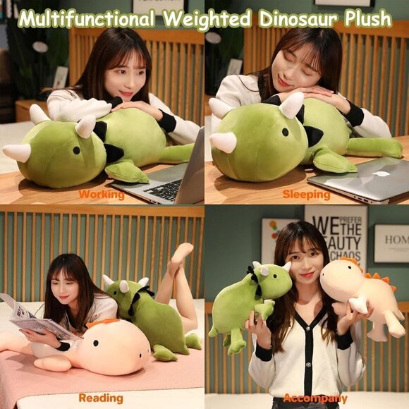 13.8 Inch Weighted Dinosaur Plush Stuffed Animals for Kids - Picture 3 of 6